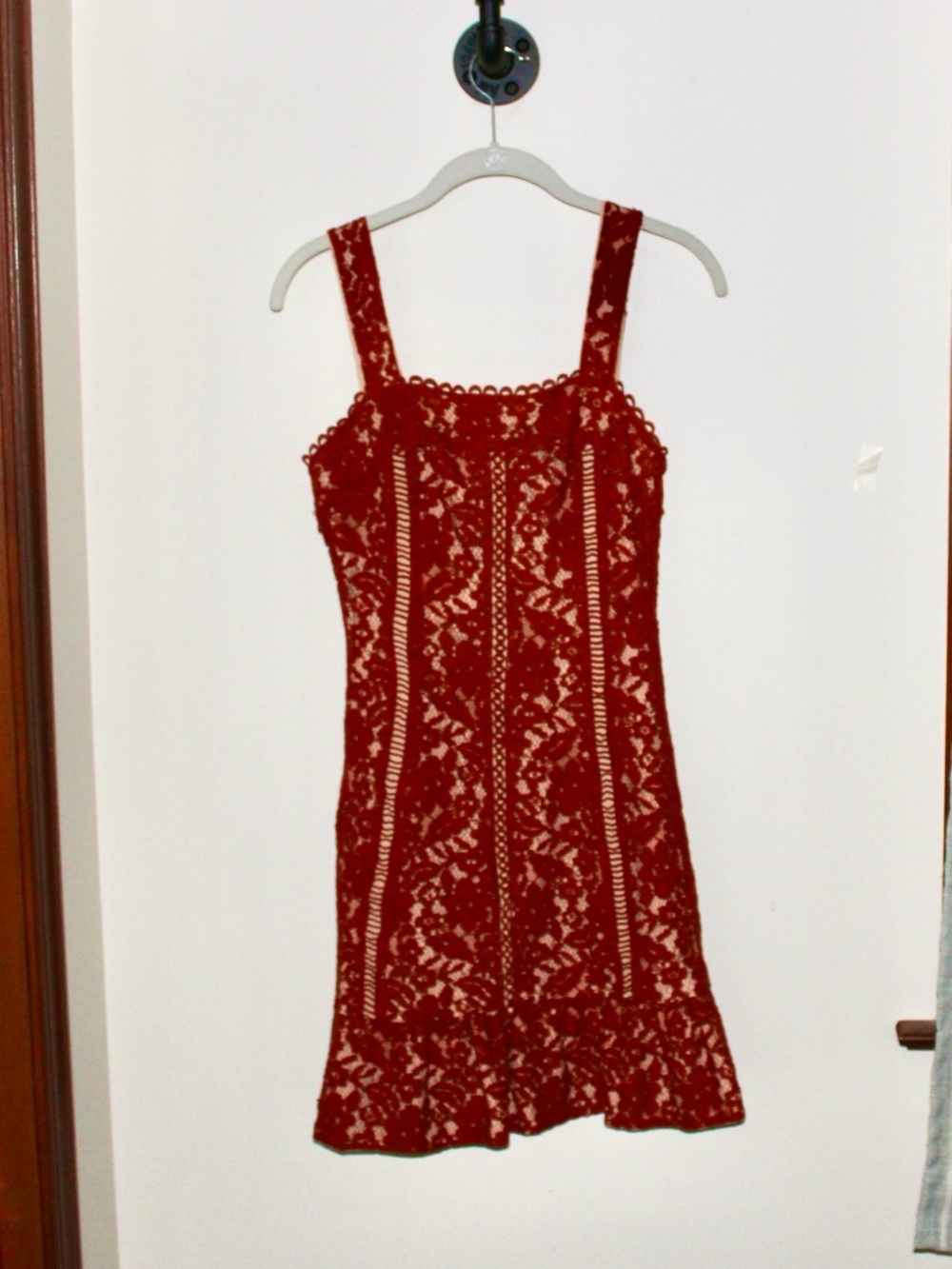 Endless Rose Red Lace Mini Dress with Ruffled Hem